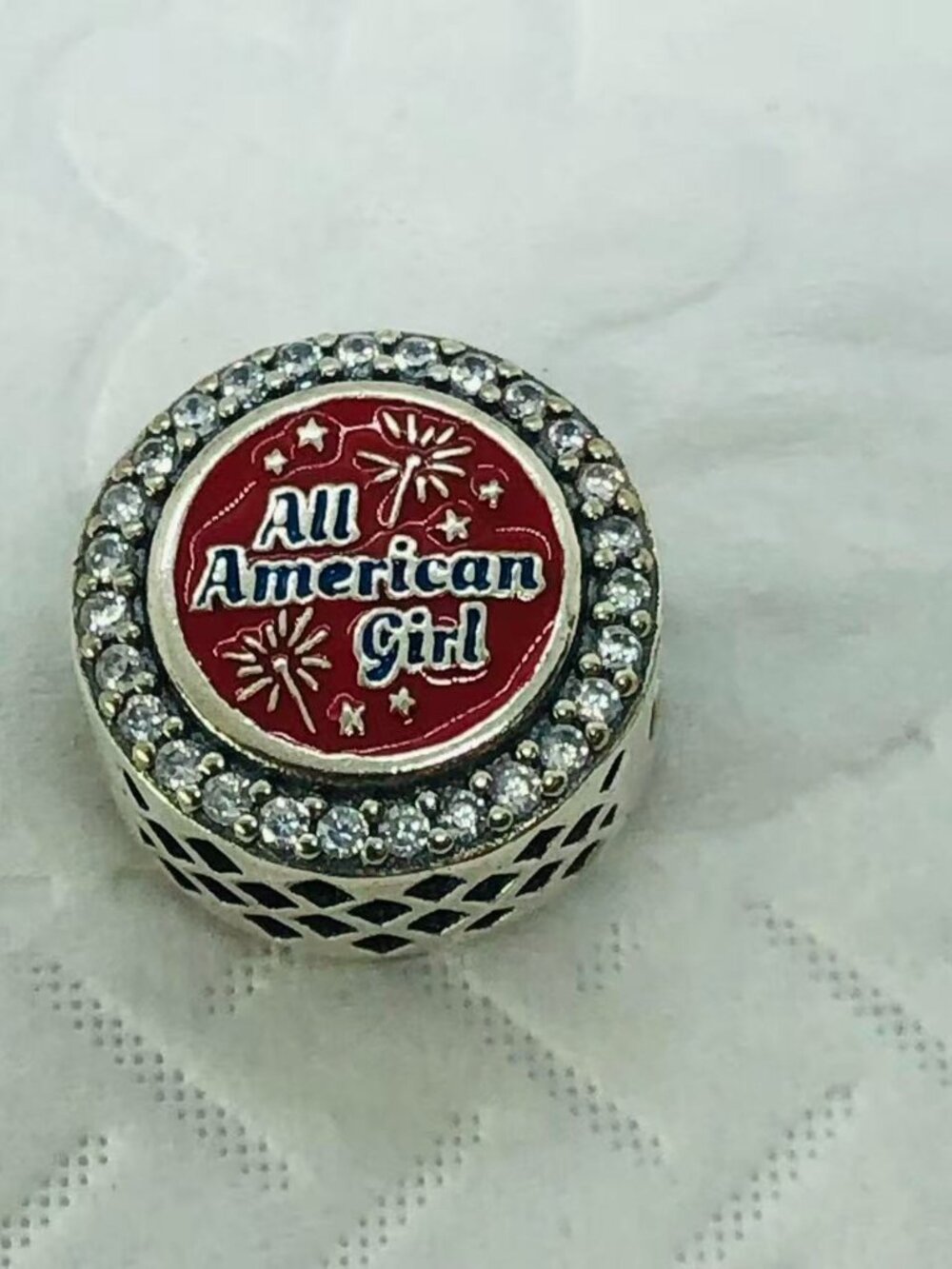 ✨ ✨Pandora USA Exclusive U.S. All American Girl Button CHARM